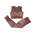 knitted seamless hollow vest fitness trousers yoga suit